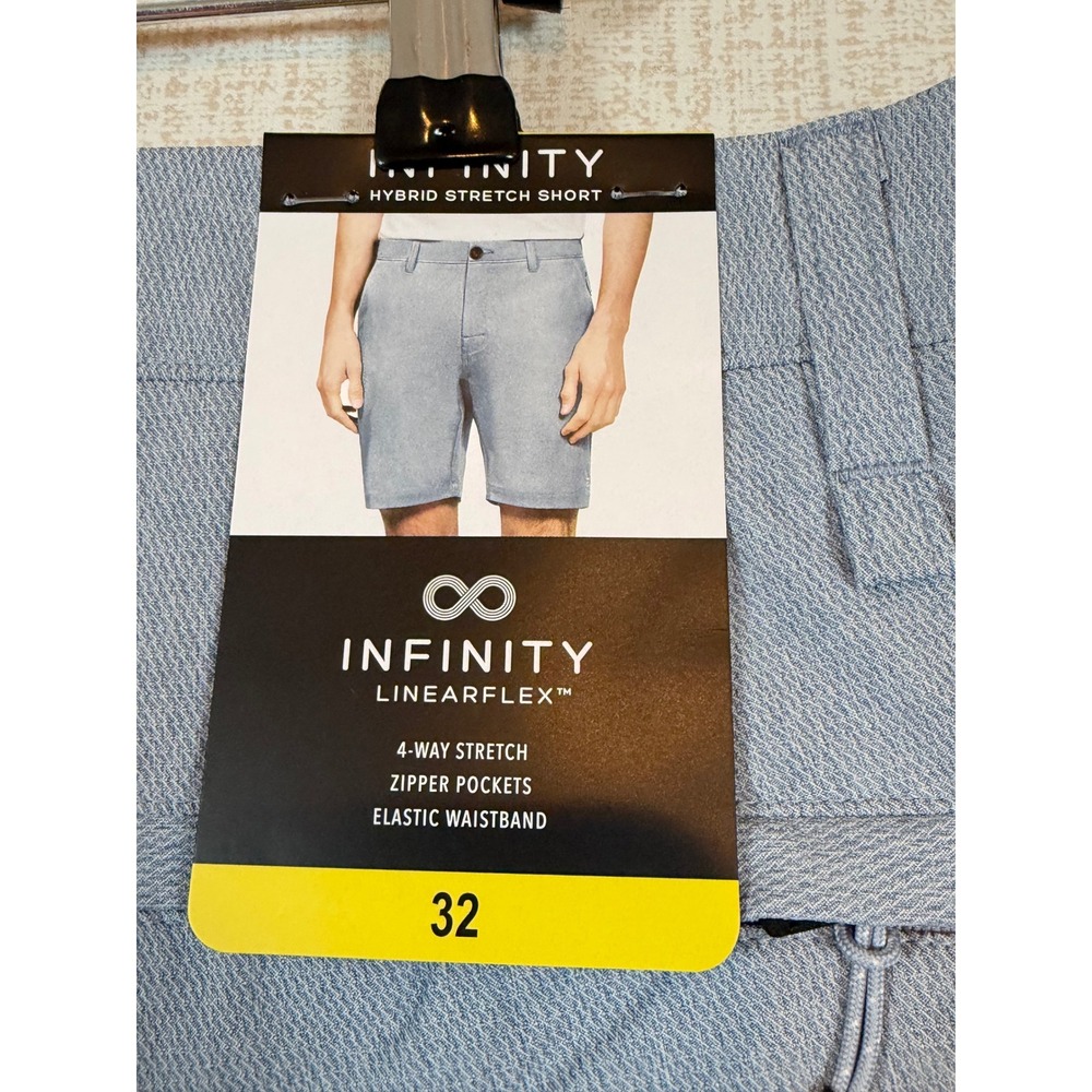 Infinity Linearflex Mens Blue Hybrid Stretch Shorts 32 Gorpcore Techware Golfing